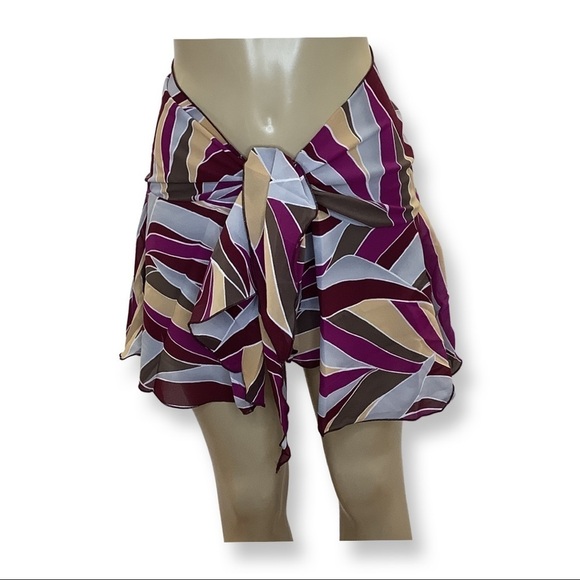 Zuliana vintage multi color print tie sarong. Made In USA. New With Tags. - Picture 1 of 4